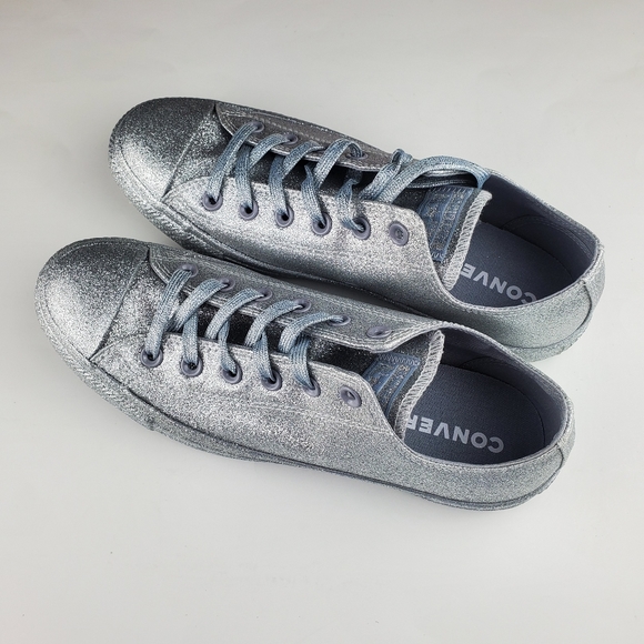 HPx2π NIB Unisex Silver Glitter All Star Converse - Picture 4 of 7